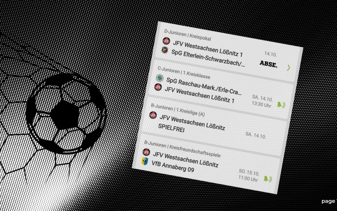 An diesem Wochenende nur 2 Spiele mit JFV-Beteiligung